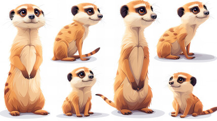 Wall Mural - funny comic meerkat stickers collection