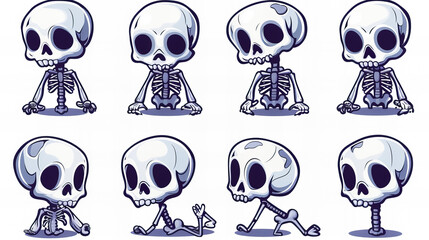 Wall Mural - funny comic skeleton stickers collection