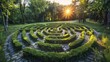 A maze with a clear path leading to the center, representing problem-solving, guidance, and success in navigation.