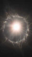 Wall Mural - space background with an image of a star that exploded and formed a nebula.