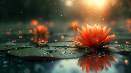 Wall Mural - water lily flower