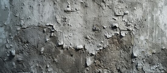 Poster - A black and white photograph showcasing the gritty and textured surface of a cement wall. The rough and worn appearance of the wall adds character to the overall image.