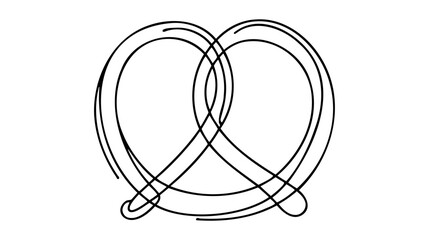 Wall Mural - One continuous line drawing of pretzel for logo.