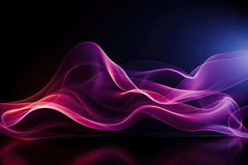 Aufkleber - A majestic wave of pink and purple smoke dances gracefully against a striking black backdrop, creating a mesmerizing and ethereal display of color and movement