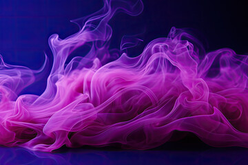 Poster - A mystical purple smoke swirls and billows against a stark black background, creating a captivating and mysterious visual display