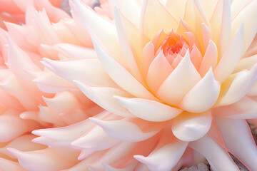 Wall Mural - A mesmerizing close-up of a delicate pink and white flower blooming in all its natural beauty