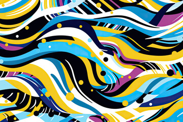 Aufkleber - A vibrant and intricate pattern of swirling colors blending together in a mesmerizing display of whimsical and artistic beauty
