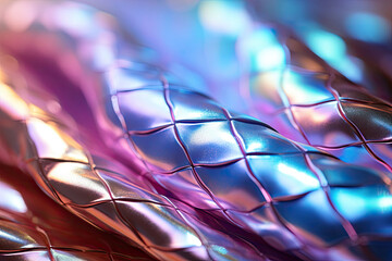 Poster - An intricate and captivating close up of a highly reflective and shiny metal surface, showcasing the beauty and complexity of its texture and luminosity