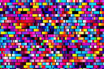 Aufkleber - A vibrant spectrum of colors adorned on a brick wall, showcasing a mesmerizing assortment of hues intertwining harmoniously