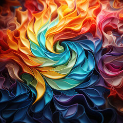 Poster - A mesmerizing multicolored spiral design stands out against a deep black background, creating a dynamic and captivating visual experience