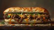 French Dip Beef Sandwich created with Generative AI Technology, ai, generative