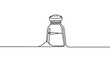 Salt or paper shaker one line continuous drawing. Kitchen tools continuous one line illustration. Vector minimalist linear illustration.