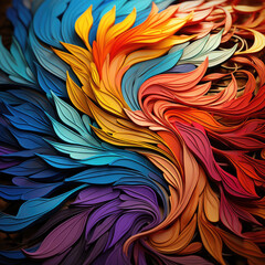 Aufkleber - Close up view of a sheet of paper displaying a stunning array of colors in a harmonious arrangement, resembling the beauty of a rainbow