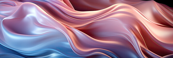 Aufkleber - A vibrant pink and blue wave swirling and flowing, creating a mesmerizing and tranquil digital art piece