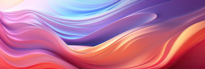 Aufkleber - Vibrant abstract waves in pastel gradient colors, creating a smooth, flowing, and dynamic background.