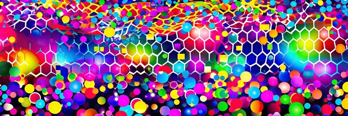 Aufkleber - A vibrant abstract myriad of colors, creating a visual symphony of hues that dance across the canvas in a harmonious blend of light and shade