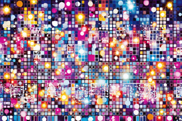 Fototapete - dynamic abstract composition array of colorful squares and dots arranged in a mesmerizing pattern