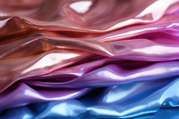 Leinwandbilder - shiny fabric as it reflects light, creating a mesmerizing play of colors and textures