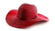 © chanidapa - Woman`s summer red straw hat isolated on white background