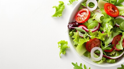 Wall Mural - Fresh garden salad in a white bowl