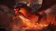 A ferocious dragon unleashing flames in a fiery apocalypse