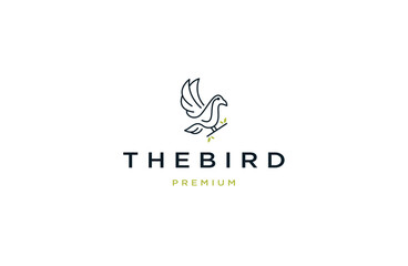 Poster - Bird line art logo icon design template