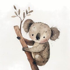 Sticker - Koala Illustration on White Background