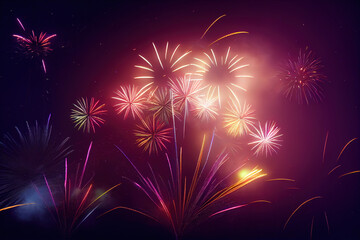 Wall Mural - Colored holiday fireworks. _ai_generated.