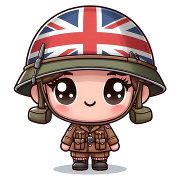 Cute UK soldier cartoon caricature