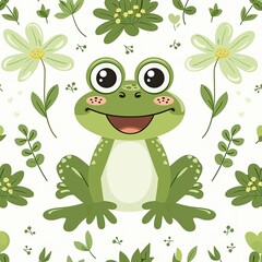 Wall Mural - cute frog background