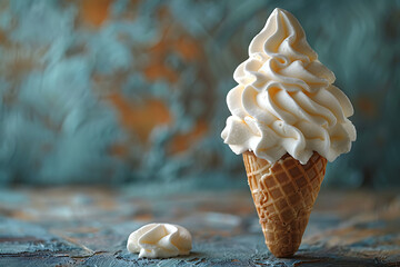 ice cream cone on a beautiful background	
