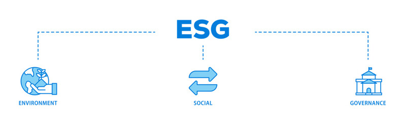Poster - ESG banner web icon illustration concept with icon of  investment screen ing icon live stroke and easy to edit 