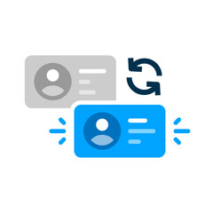 Poster - Change, Switch Between Multiple Accounts concept illustration flat design vector. simple modern graphic element for landing page ui, infographic, icon