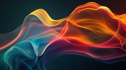 Wall Mural - A minimalist modern backdrop featuring dynamic waves in an abstract design