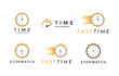 set of time clock logo design vector concept idea, stopwatch logo design concept