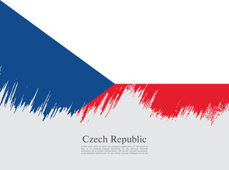 Wall Mural - Flag of Czech Republic, brush stroke background