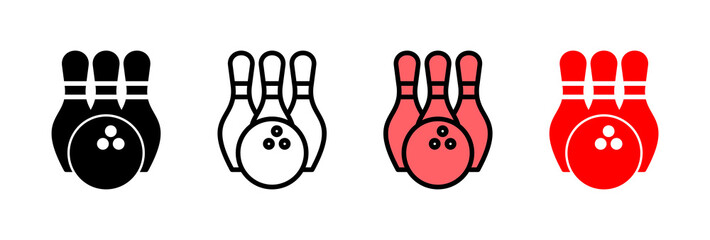 Wall Mural - Bowling icon vector illustration. bowling ball and pin sign and symbol.