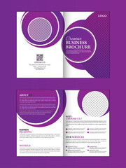 Wall Mural - Corporate bifold brochure design template.