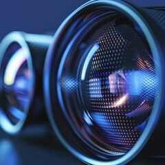 Aufkleber - close-up of a virtual reality headsets lenses reveali