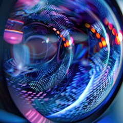 Aufkleber - close-up of a virtual reality headsets lenses reveali