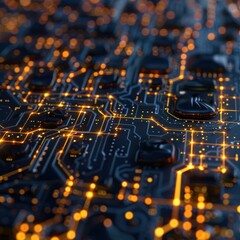 Poster - Close-up of an AIs neural network motherboard