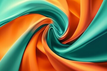 Wall Mural - 4k abstract wallpaper Dynamic swirls of color blending into an eye-catching design Perfect for modern screens Combining teal and orange hues for a vibrant and engaging visual experience