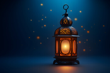 Ramadan Lantern on Gradient Background