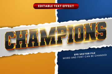 Poster - championship sport match 3d editable vector text effect