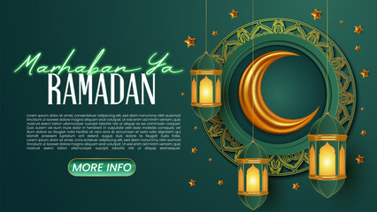 Wall Mural - Ramadan kareem banner poster vector illustration template