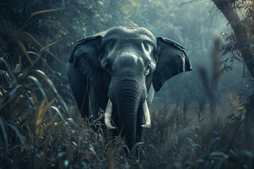 Canvas Print - elephant in the jungle