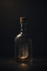 Wall Mural - shape of a clear glass empty bottle