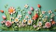 Spring flowers on a green hd background