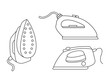 © afzal - Iron icon set of smoothing iron vector icons. Dry and steam iron vector icon set. Iron flat line icons set. Flat iron sign illustration.