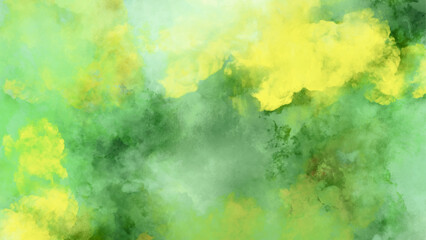 Wall Mural - abstract watercolor background with green and yellow gradient. Yellow and green watercolor background. 